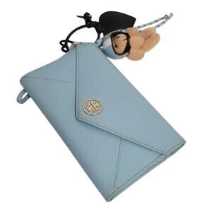 Tory Burch Robinson Envelope Wristlet- Wallet- Clutch Bag- Blue